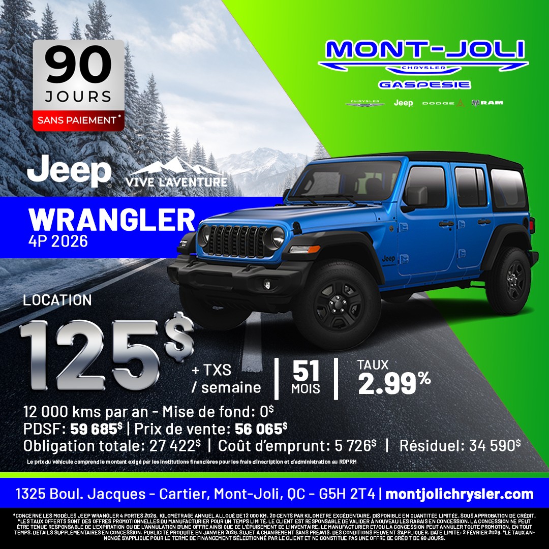 Jeep Wrangler Sport 4 portes