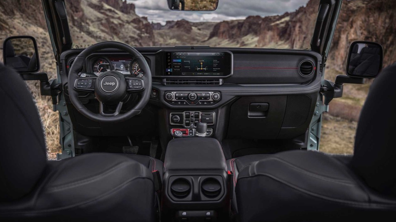 vue de l'habitacle et du tableau de bord d'un Jeep Gladiator 2026