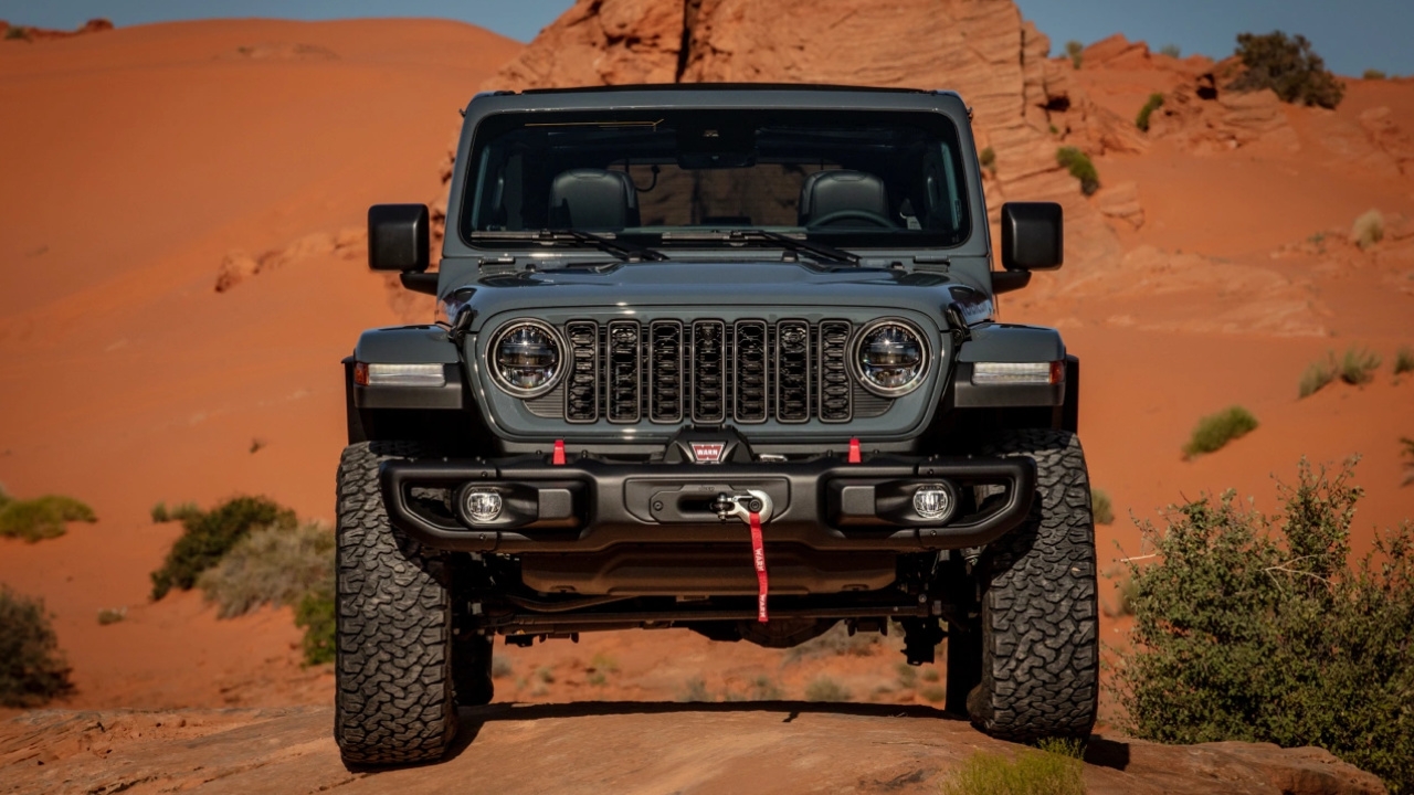 vue frontale d'un Jeep Wrangler 2026