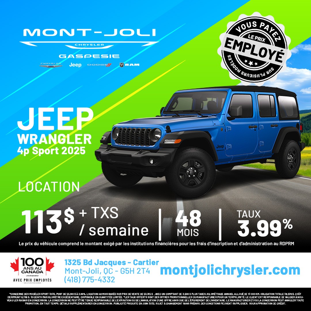 Jeep Wrangler Sport 4 doors